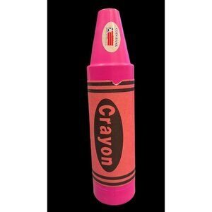 Vintage‎ Pink Crayon Plastic Piggy Bank 12" With Stopper Made In The USA